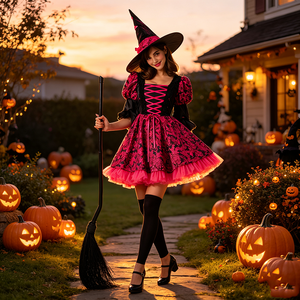 <span class=keywords><strong>Disfraz</strong></span> <span class=keywords><strong>de</strong></span> <span class=keywords><strong>Bruja</strong></span> Rosa y Negra para Halloween, Vestido Corto para Mujer Adulta, <span class=keywords><strong>Disfraz</strong></span> <span class=keywords><strong>de</strong></span> <span class=keywords><strong>Bruja</strong></span> con Sombrero <span class=keywords><strong>de</strong></span> <span class=keywords><strong>Bruja</strong></span> - Product Image 5