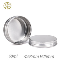 Boîte vide en aluminium de 60g, emballage métallique en aluminium pour cosmétiques, boîte en étain pour baume