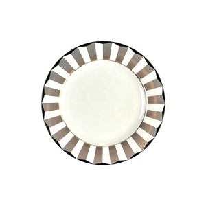 Service de vaisselle en porcelaine fine (Bone China) à motifs géométriques modernes pour assiettes de dîner - Product Image 1