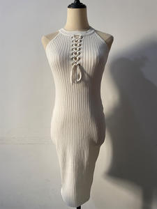 Nueva <span class=keywords><strong>ropa</strong></span> de <span class=keywords><strong>mujer</strong></span> personalizada <span class=keywords><strong>Wish</strong></span> Strap sin mangas envuelto vestidos de cadera 7 colores sólido Bud vestidos ajustados de punto - Product Image 6