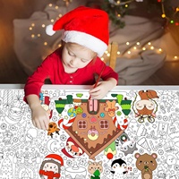 Póster para Colorear Navideño Personalizado, Dibujo DIY de Navidad, Lienzo en Blanco para Colorear, Decoración para Eventos Escolares, Fiestas, Mantel