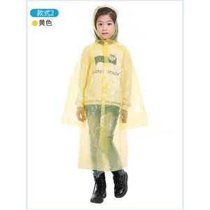 Impermeable desechable de polietileno para niños, para senderismo y camping al aire libre, estilo poncho individual con capucha y botones. - Product Image 5