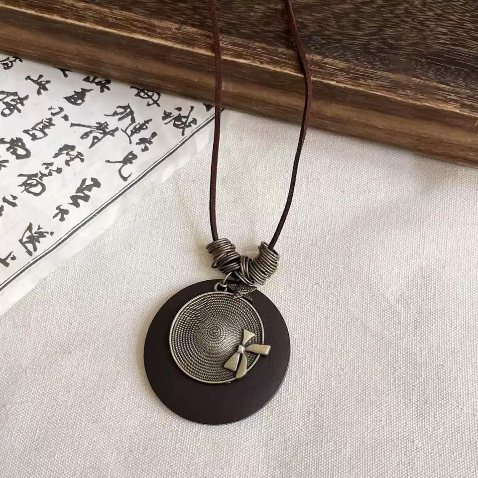 1PC Boho Vintage Style Pendant Necklace Versatile Sweater Chain Ethnic ...