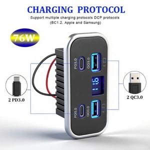 Marine stoel met dubbele PD USB-C 12V/24V snellader en LED <span class=keywords><strong>voltmeter</strong></span> voor boten & campers - Product Image 4