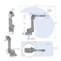 ONA Cobot Yaskawa GP180-120 Robot Artikulasi Lengan Robot Industri untuk Pengelasan dan Pengangkatan yang Rapi
