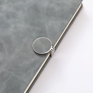 Customized Laser Logo No MOQ A5 Notebook Set Business Notepad Thickened Round Buckle Simple Faux Leather Notebook <b>Gift</b> Set - Product Image 2