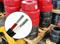 Cable Eléctrico Solar de Cobre Estañado con Aislamiento XLPO de Doble Núcleo de 3kv CC, Resistente al Calor, 2.5mm2, Negro y Rojo, para Panel Solar
