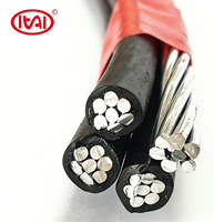 Cable ABC de 1KV de Baja Tensión, Cable Aéreo XLPE de Aluminio, 1 Hilera de Alambre Desnudo (Neutro/Tierra) para Uso en Construcción, 2*10mm JKYLJ 50A