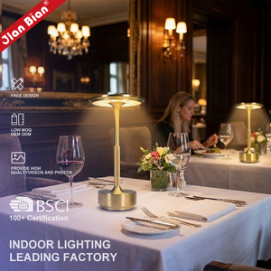 Metaal USB Oplaadbare Touch Moderne Luxe Gouden Bedside Nachtlamp Restaurant Draadloze Batterij Oplaadbare Led Tafellamp - Product Image 1