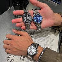 Jam Tangan Pria Bisnis Trendi Sederhana Fashion Kasual Paduan Logam Serbaguna untuk Aktivitas Sehari-hari, Hadiah, Quartz 39mm Jarum Penunjuk, Impor