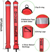 Bouée de signalisation de surface pour plongée sous-marine (SMB) – Tube gonflable flottant en forme de saucisse – Signalisation de sécurité marine réfléchissante pour la plongée