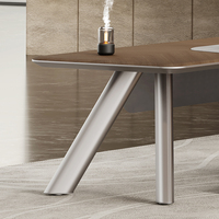 Bureau de direction ergonomique convertible en forme de L haut de gamme et moderne avec fonction de rangement pour usage professionnel