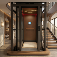 Ascenseur domestique 3 portes en verre, fourni par le fabricant pour les projets de villas de luxe et les distributeurs mondiaux