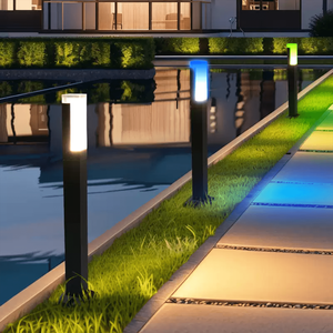 إضاءة عمودية مربعة من الألومنيوم بتقنية LED للاستخدام الخارجي مقاومة للماء IP65 بقوة 6 واط و12 واط وجهد 24 فولت منخفض لإضاءة الممرات والحدائق - Product Image 1