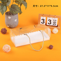 Boîte d'emballage de gâteau en plastique transparent avec couvercle PET avec logo personnalisé en gros