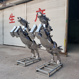 Scultura di <span class=keywords><strong>aquila</strong></span> animale in acciaio inossidabile di grande Design moderno famoso per giardino esterno - Product Image 4