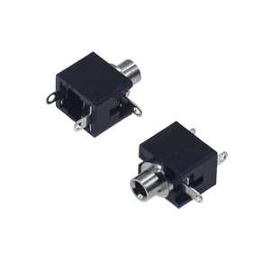 Prise audio PJ-201 2,5 mm, montage vertical à 3 broches à travers le trou, boîtier en laiton sans écrou fileté - Product Image 1