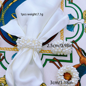 Khác trang trí đám cưới tùy chỉnh ngọc trai khăn ăn Nhẫn trắng khăn ăn chủ cho bảng - Product Image 4