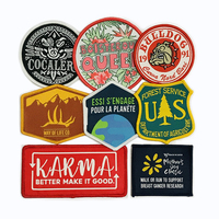 Écusson Tissé Thermocollant Personnalisé, Badge d'Applique avec Logo de Marque pour Vêtements