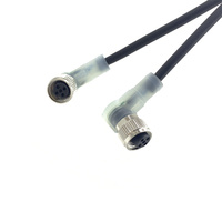 Fabricant en gros 1m câble 3 4 5 broches M12 adaptateur 90 degrés actionneur câble m12 5 broches connecteur à angle droit avec led