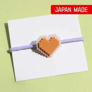 Coletero de Corazón de Píxeles Acrílicos, Elástico, para Cola de Caballo, Accesorio para Coletas, Estilo Retro, Color Pastel, Lindo Regalo, Personalizado, Hecho en Japón, OEM, ODM - Product Image 1
