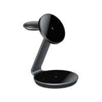 Station de charge sans fil magnétique 3 en 1 15W, support de chargeur sans fil rapide pour Galaxy iPhone IWatch écouteurs