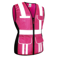 Custom logo High Visibility Mesh Construction Safety Jackets Sleeveless Multi Pocket pink Adjustable Reflective Vest for Women