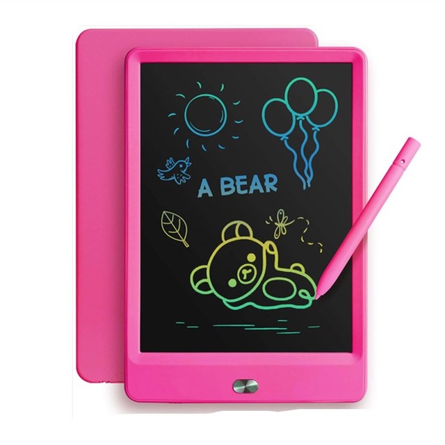 BESTLINE LCD Writing Tablet Doodle Board 8.5 Inch Pink Drawing Pad Memo Pads Plastic Battery-Powered Customizable for Girls Boys