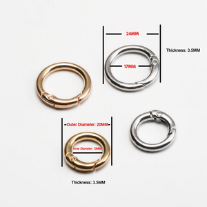 Conector de Aro Redondo con Cierre de Anillo de Resorte de Aleación, Accesorio de Joyería Metálico Galvanizado para Llaveros Hechos a Mano y Adornos de Bolsos - Product Image 2