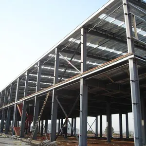 Almacén de metal Estructura de acero ligera de largo alcance Pendiente de pasillo a una estructura de acero ligera lateral