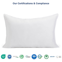 Oreiller de lit en mousse à mémoire de forme de densité moyenne, alternative au duvet, blanc, 1000g, personnalisé en gros, pour dormeurs sur le dos et sur le côté