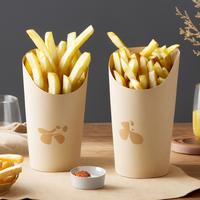 Emballage personnalisé jetable à emporter pour charcuterie, frites, poulet frit, salade, glace, gobelet en papier kraft incliné