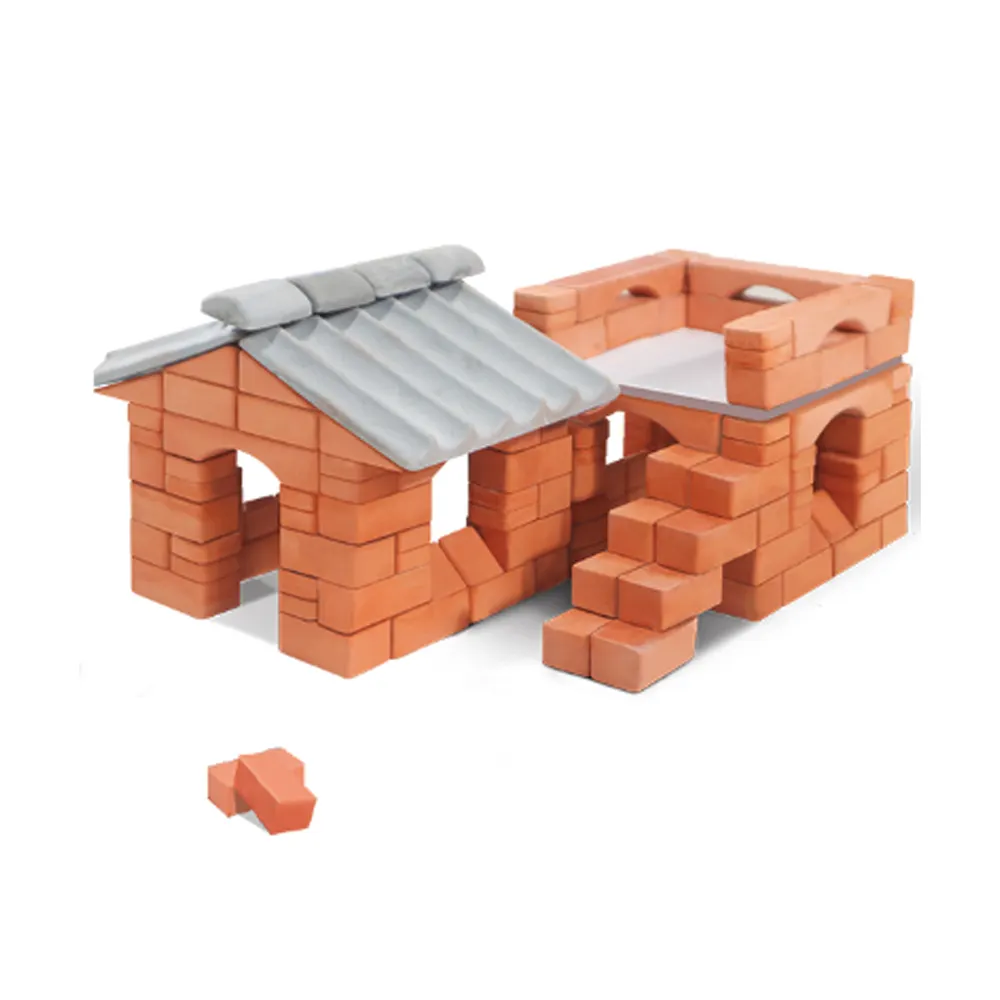Bauen und Architektur lernen: 200-teiliges Miniaturhaus Ziegel- und Mörser-Satz für Kinder