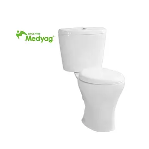 Medyag Orang Tua Cacat Cacat Keramik Siram Ganda Dua Buah Toilet Mangkuk Mencuci Toilet Memanjang