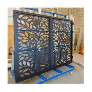 Porte de maison pour les maisons Design <span class=keywords><strong>Laser</strong></span> Cut Aluminium Modern Art Graphic Design Villa Door Sliding Traditional - Product Image 4