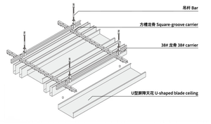 Gạch Trần chống cháy và cách âm, trần nhôm cách âm hạt gỗ, thích hợp cho các khu vực giao thông cao - Product Image 6