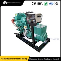 Groupe électrogène diesel marin polyvalent Gensyn Top Power CTP à démarrage automatique, type ouvert/silencieux, 1500 tr/min, 1800 tr/min, refroidissement par air/eau
