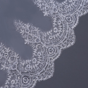 Wholesale Double Layer Soft Bridal Veil Sequins Lace <b>Wedding</b> Veil Long Bridal Veil With Comb Bridal Hair Hair <b>Accessories</b> - Product Image 6