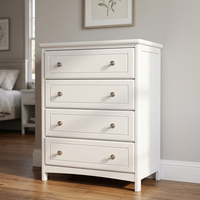 Armoire de rangement à 4 tiroirs de style européen – Commode en bois Radiata/MDF avec poignées en alliage durable pour chambre à coucher