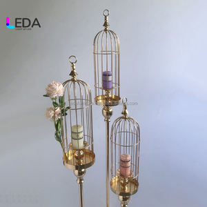 LEDA, superventas, portavelas de jaula de pájaros Retro creativo, decoración, soporte de vela de hierro europeo, accesorios para restaurante de boda - Product Image 3