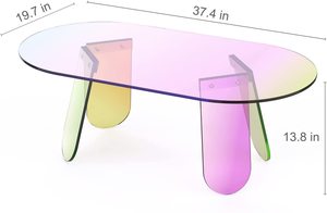 Bàn Cà Phê <span class=keywords><strong>Acrylic</strong></span> Bàn Cuối Bằng Kính Óng Ánh Bàn Tròn Cạnh Cho Nhà Ở Phòng Khách Văn Phòng Tiếp Tân - Product Image 3