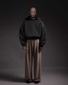 Yingling OEM Custom Oversize in cotone spugna ampio ampio Jogger pantaloni della tuta da uomo pantaloni della tuta alti a doppia vita - Product Image 5