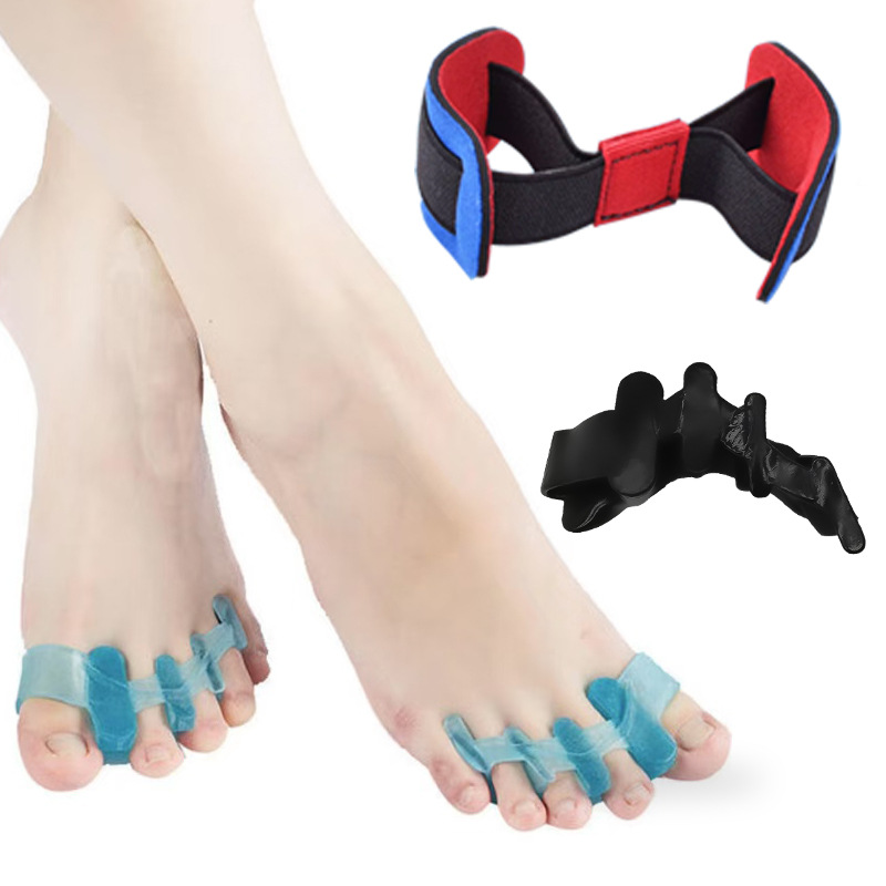 Silicone toe separator trainer (black) + resistance band