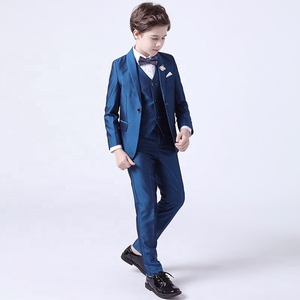 Ensemble Complet 5 Pièces Blazer, Gilet et Pantalon Blanc pour Garçon : Tenue Élégante pour Baptême, Mariage, Bal de Fin d'Année ou Fête - Product Image 1
