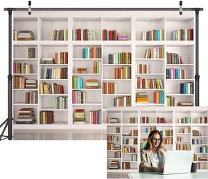 Bibliothèque d'intérieure en cuir, bon arrière-plan de bureau, pour <span class=keywords><strong>conférence</strong></span> vidéo, fête rétro - Product Image 1