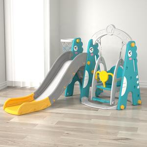 Ensemble de <span class=keywords><strong>toboggan</strong></span> et de balançoire en plastique lourd de style <span class=keywords><strong>dinosaure</strong></span> avec panier de basket pour les jeux d'enfants - Product Image 3