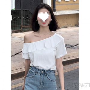 2026 <span class=keywords><strong>Blusa</strong></span> da <span class=keywords><strong>Donna</strong></span> con Spalla Obliqua, T-shirt <span class=keywords><strong>Elegante</strong></span> e Sexy, <span class=keywords><strong>Blusa</strong></span> Femminile - Product Image 4