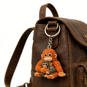 Protect Punch The <b>Monkey</b> Plush Keychain 3D Shape Soft <b>Toy</b> Pendant For Teenagers And Adolescents - Product Image 5