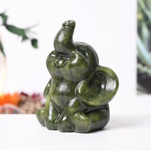 Wholesale Natural Gemstone Carving Crystal Cute Elephant Carvings for Home Decoration - Product Image 4