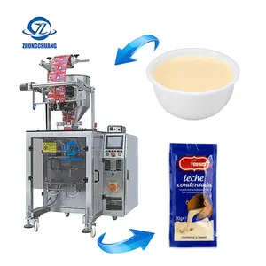 Automatic Sauce Sweetened Condensed Milk Liquid Plastic Sachet Small Vertical Filling 4 Side Sealing Machine